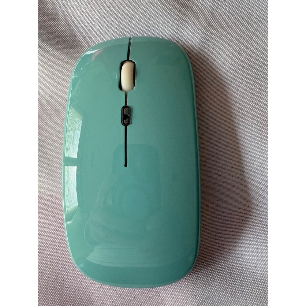 Okimo Wireless Mouse Teal Slim Portable Optical 2.4G USB Receiver Glossy Mint